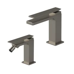 Set miscelatore lavabo con bidet nikel spazzolato - Reef