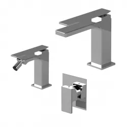 Set miscelatore lavabo con bidet e incasso doccia cromo - Reef