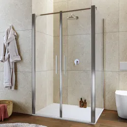 Box doccia 90x125 apertura saloon con vetro anticalcare trasparente e profilo cromo 195h - Lost