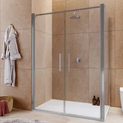 Box doccia 100x140 apertura saloon con vetro anticalcare trasparente e profilo cromo 195h - Lost