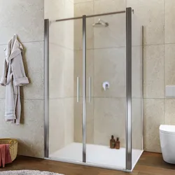 Box doccia 100x125 apertura saloon con vetro anticalcare opaco e profilo cromo 195h - Lost