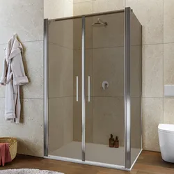 Box doccia 100x125 apertura saloon con vetro anticalcare bronzato e profilo cromo 195h - Lost