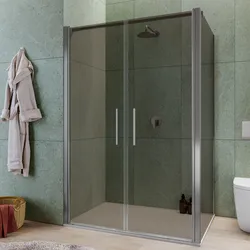 Box doccia 100x135 apertura saloon con vetro anticalcare bronzato e profilo cromo 195h - Lost