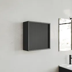 Pensile con anta 45 cm antracite cannettato - Konai