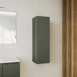 Colonna bagno sospesa 100h cm cannettata verde cemento - Konai