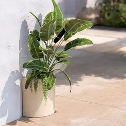 Portavaso a mezzaluna alto 45 h cm in polietilene crema - Muret
