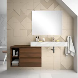 Mobile bagno sospeso 120 cm con vano a giorno e top noce maya e lavabo effetto marmo bianco dx con specchio - Jalama