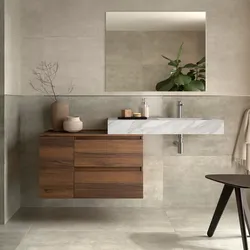 Mobile bagno sospeso 120 cm con modulo e top noce maya e lavabo effetto marmo bianco dx con specchio - Jalama