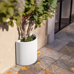 Vaso a mezzaluna da parete 45 h cm in polietilene bianco - Muret