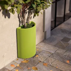 Vaso a mezzaluna da parete 65 h cm in polietilene verde kiwi - Muret