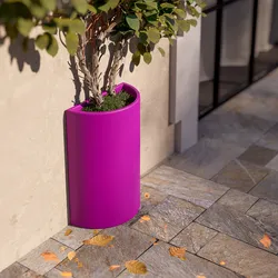 Vaso a mezzaluna da parete 65 h cm in polietilene viola - Muret