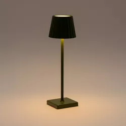 Lampada da tavolo touch a LED plissettata 14x40h cm in alluminio verde - Isobel