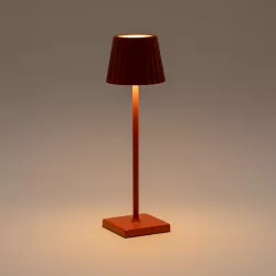 Lampada da tavolo touch a LED plissettata 14x40h cm in alluminio aragosta - Isobel