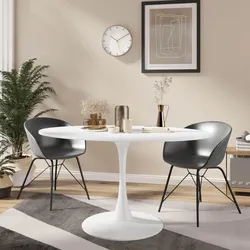 Tavolo ovale 140x90 cm bianco opaco - Tulipano
