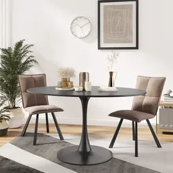 Tavolo ovale 140x90 cm nero opaco - Tulipano