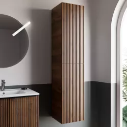 Colonna bagno 160 cm noce maya effetto cannettato- Lameck