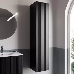 Colonna bagno 160 cm nero opaco effetto cannettato - Lameck