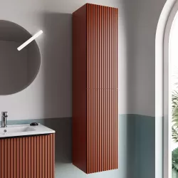 Colonna bagno 160 cm terrarossa effetto cannettato - Lameck