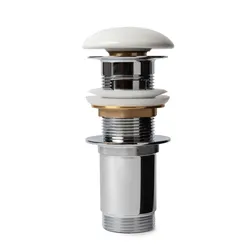 Piletta click-clack universale 11 h cm e tappo in ceramica bianco lucido