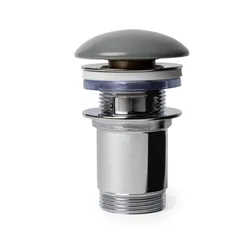 Piletta click-clack universale 8,5 h cm e tappo in ceramica grigio opaco