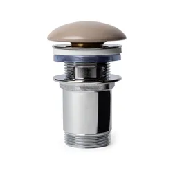 Piletta click-clack universale 8,5 h cm e tappo in ceramica tortora opaco