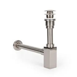 Set piletta click-clack universale e sifone di scarico quadrato per lavabo spazzolato