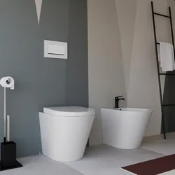 Sanitari filomuro con copriwc Soft-Close in ceramica bianco - Aura