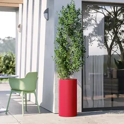 Vaso da esterno 70 h cm tutta capienza in polietilene rosso fragola - Contesly