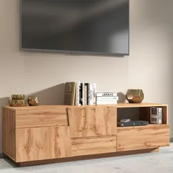 Mobile porta tv 150x46h cm rovere wotan con 2 ante e 1 cassetto - Beryl
