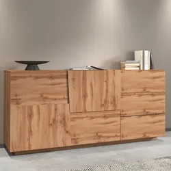 Madia 180x86h cm rovere wotan con 2 ante e 3 cassetti - Beryl