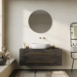Mobile bagno portalavabo 120 cm 2 cassetti bronzo in legno di mango - Lyle
