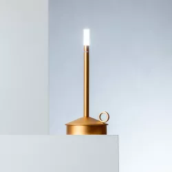 Lampada da tavolo 10x25 cm touch a candela in alluminio oro - Sylar