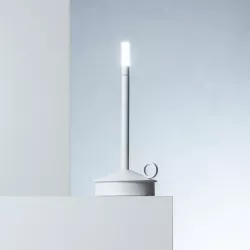 Lampada da tavolo 10x25 cm touch a candela in alluminio bianco - Sylar