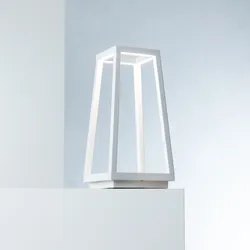 Lanterna da tavolo 14x28h cm touch in alluminio bianco - Tyago
