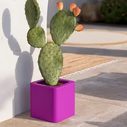 Vaso da esterno quadrato 35 h cm tutta capienza in polietilene viola - Bondy