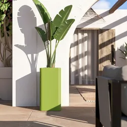Portavaso da esterno quadrato 70 h cm in polietilene verde kiwi - Bondy