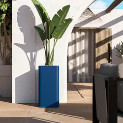 Portavaso da esterno quadrato 70 h cm in polietilene blu - Bondy