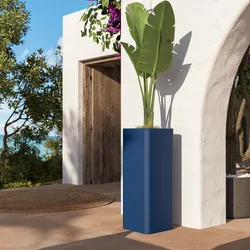Portavaso da esterno quadrato 90 h cm in polietilene blu - Bondy