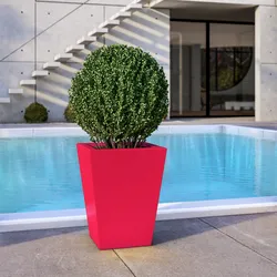 Vaso da esterno 39 h cm tutta capienza in polietilene rosso fragola - Allicy