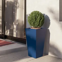 Portavaso da esterno liscio 53 h cm in polietilene blu - Allicy