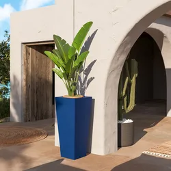 Portavaso da esterno liscio 90 h cm in polietilene blu - Allicy