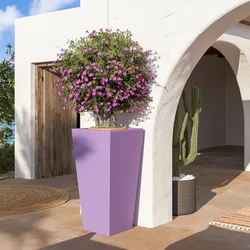 Portavaso da esterno liscio 105 h cm in polietilene glicine - Allicy