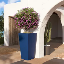 Portavaso da esterno liscio 105 h cm in polietilene blu - Allicy