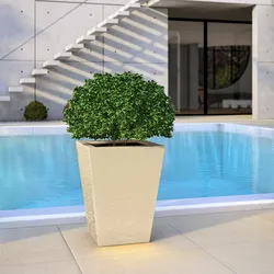 Vaso da esterno rustico 39 h cm tutta capienza in polietilene crema - Allicy