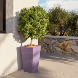 Portavaso da esterno rustico 53 h cm in polietilene glicine - Allicy