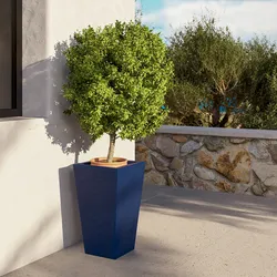 Portavaso da esterno rustico 53 h cm in polietilene blu - Allicy