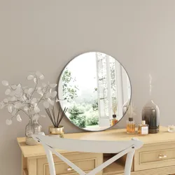 Specchio da interno rotondo 60 cm con cornice in alluminio finitura argento - Talas
