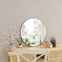 Specchio da interno rotondo 60 cm con cornice in alluminio finitura champagne - Talas