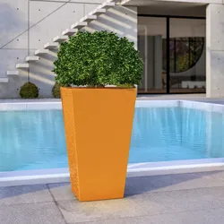 Vaso da esterno rustico 53 h cm tutta capienza cm in polietilene ocra - Allicy