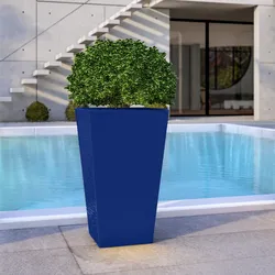 Vaso da esterno rustico 53 h cm tutta capienza cm in polietilene blu - Allicy